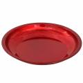 Floristik24 Dekorativní talíř z kovu červené barvy s glazurou Ø23cm