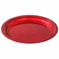 Floristik24 Dekorativní talíř z kovu červené barvy s glazurou Ø38cm