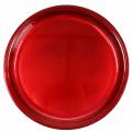 Floristik24 Dekorativní talíř z kovu červené barvy s glazurou Ø50cm