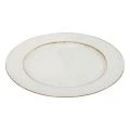 Floristik24 Dekorační talíř kulatý plastový retro bílo hnědý lesk Ø30cm