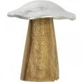 Floristik24 Stolní dekorace deko houba kov dřevo stříbrná dřevěná houba V10cm