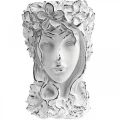 Floristik24 Květináč Betonový květináč Shabby Chic ženská hlava bílá H34cm
