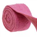 Floristik24 Plstěná páska, pot páska, vlněná plsť růžová, oranžová melír 15cm 5m