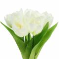 Floristik24 Jarní dekorace tulipány v svazku bílé 26,5cm 5ks