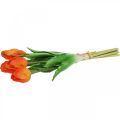 Floristik24 Umělý tulipán oranžová kytice umělých květin 38cm 7ks
