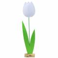 Floristik24 Plstěný květ tulipán bílý V88cm