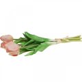 Floristik24 Umělé tulipány Real-Touch Peach Pink 38cm Svazek 7ks