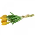 Floristik24 Tulipán umělá květina žlutá real touch jarní dekorace 38cm kytice 7 kusů