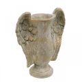 Floristik24 Dekorativní váza z betonu, amfora s andělskými křídly, zlatý vintage vzhled, Š20,5cm V26cm