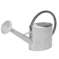 Floristik24 Vintage kovová konev na zalévání, stříbrnošedá, stylová zahradní dekorace, váza na květiny, D53 cm V29 cm