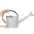 Vintage kovová konev na zalévání, stříbrnošedá, stylová zahradní dekorace, váza na květiny, D53 cm V29 cm | Floristik24.cz