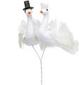 Floristik24 Nevěsta a ženich Vogel bílý 38cm
