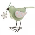 Floristik24 Dekorativní figurka ptáčka s květinovou jarní dekorací vintage kov 19,5cm