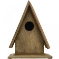 Dekorativní budka pro ptáčky, budka na postavení přírodní dřevo V21cm