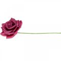 Floristik24 Voskové růže deco růže vosk růžové Ø8cm 12ks