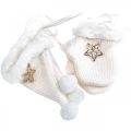 Floristik24 Vánoční přívěsek plstěná rukavice špičatý klobouk krémový 6 kusů
