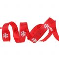 Floristik24 Vánoční stuha se sněhovou vločkou červená 15mm 20m