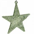Floristik24 Vánoční dekorace přívěsek hvězda mint třpyt 10cm 12ks