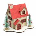 Floristik24 Vánoční domeček s LED osvětlením přírodní, červené dřevo 20 × 15 × 15 cm