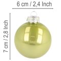 Sada vánočních ozdob, barevné lesklé vánoční ozdoby, 60 mm, 24 kusů | Floristik24.cz