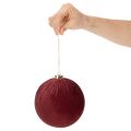 Vánoční ozdoba, vzhled červeného sametu, k zavěšení, 15 cm, 3 kusy | Floristik24.cz