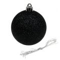 Floristik24 Vánoční koule černá mix Ø7cm plast 6ks