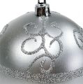 Floristik24 Vánoční koule stříbrná Ø8cm plastová 1ks