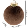 Vánoční ozdoby, sametový vzhled, mix teplých barev, 8 cm, 12 kusů | Floristik24.cz