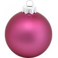 Floristik24 Mini koule na stromeček, mix vánoční koule, přívěsek na vánoční stromeček fialový V4,5cm Ø4cm pravé sklo 24ks