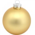 Floristik24 Stromeček, vánoční ozdoby, vánoční koule zlatá V8,5cm Ø7,5cm pravé sklo 12ks