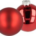 Floristik24 Vánoční koule, ozdoby na stromeček, vánoční koule červená V8,5cm Ø7,5cm pravé sklo 12ks