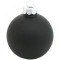 Floristik24 Mini vánoční koule, mix ozdob na stromeček, vánoční koule černé V4,5cm Ø4cm pravé sklo 24ks
