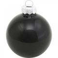 Floristik24 Mini vánoční koule, mix ozdob na stromeček, vánoční koule černé V4,5cm Ø4cm pravé sklo 24ks