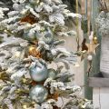 Floristik24 Vánoční koule, ozdoby na stromeček, koule na stromeček zelená mátová V6,5cm Ø6cm pravé sklo 24ks