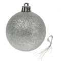 Floristik24 Vánoční koule plastová stříbrná 6cm 10ks