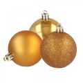 Floristik24 Vánoční koule, vánoční ozdoby, ozdoby na stromeček oranžová plast Ø6cm 10ks