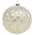 Floristik24 Vánoční koule s diamantovým vzorem světle zlatá matná, lesklá Ø8cm 2ks