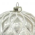 Floristik24 Vánoční koule s diamantovým vzorem světle zlatá matná, lesklá Ø8cm 2ks