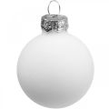 Floristik24 Vánoční koule skleněná bílá skleněná koule matná/lesklá Ø4cm 60ks