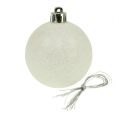 Floristik24 Vánoční koule plastové bílá-perleť Ø6cm 10ks