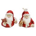 Floristik24 Vánoční figurky Santa Claus se zvířátky 10x7x9cm 2ks