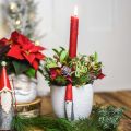 Floristik24 Vánoční květináč s trpaslíkem, adventní dekorace, betonový květináč bílý, červený Ø8cm V12,5cm 2ks