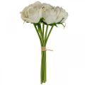 Floristik24 Bílé růže hedvábné květiny umělé růže ve svazku V28cm 7ks