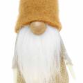 Floristik24 Gnome s vousy hnědý, bílý, přírodní 16cm 2ks