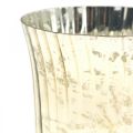 Floristik24 Skleněná lucerna stojánek na čajovou svíčku sklenice na čajovou svíčku Ø11cm V14,5cm
