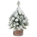 Floristik24 Zimní dekorace vánoční stromek v zelené bílé Ø7cm H14cm 4ks