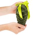 Dekorativní šišky k zavěšení, pletené šišky se stuhou a mašlí, 18 cm, 3 kusy | Floristik24.cz