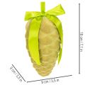 Dekorativní šišky k zavěšení, pletené šišky se stuhou a mašlí, 18 cm, 3 kusy | Floristik24.cz