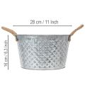 Kulatá zinková miska s lanovými úchyty Ø28cm V16cm | Floristik24.cz
