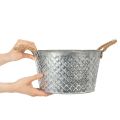 Kulatá zinková miska s lanovými úchyty Ø28cm V16cm | Floristik24.cz